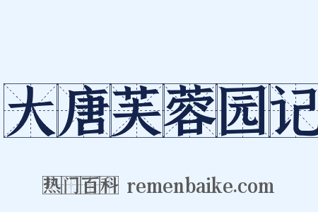 大唐芙蓉园记是什么意思的图片
